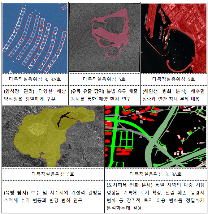 2025 위성정보 AI 학습 데이터셋 활용 분야(예시)