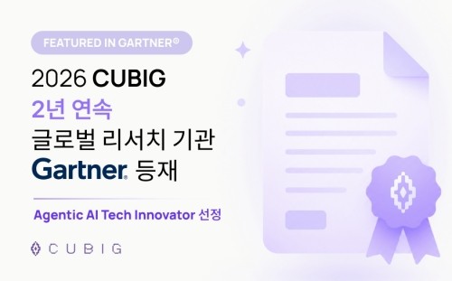 큐빅, 가트너 신기술 연구 보고서에 2년 연속 등재