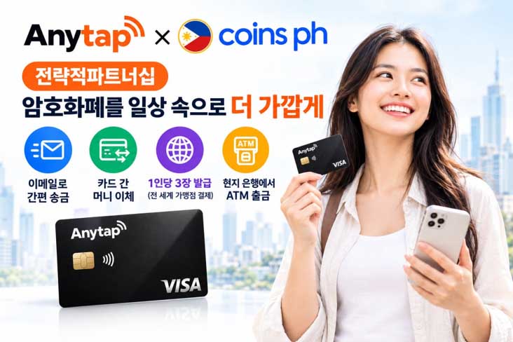 애니탭, 코인스닷피에이치와 전략적 파트너십 체결…크립토카드 필리핀 시장 진출
